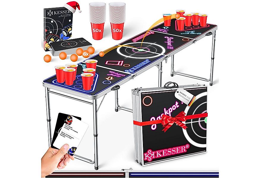 KESSER Klapptisch, Bier Pong Tisch Set mit Kartenspiel Trinkspiel inkl.100 günstig online kaufen