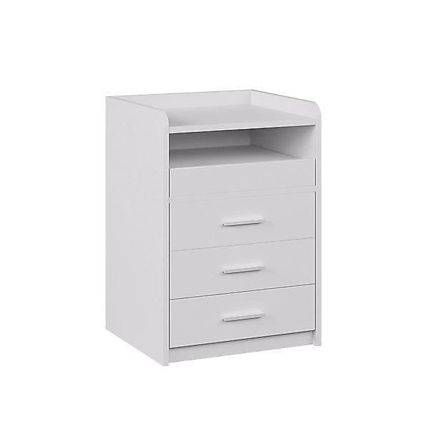 Vicco Nachttisch Edis Weiß 45 x 64 mit 3 Schubladen günstig online kaufen