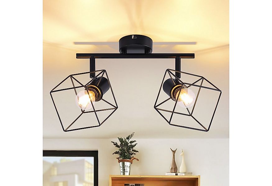 ZMH Deckenstrahler 2/3/4 Flammig 350° Schwenkbar Vintage Metall Deckenleuch günstig online kaufen