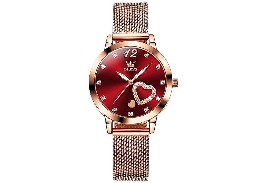 Tidy Quarzuhr Damenuhr Roségold mit Herz-Diamant – Glamouröse Uhr günstig online kaufen