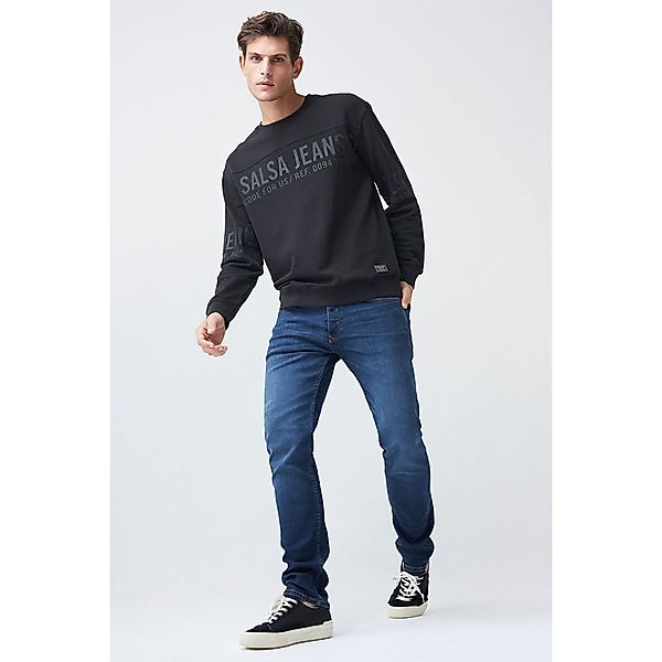 Salsa Jeans 125547-000 / Slim Branding Pullover L Black günstig online kaufen