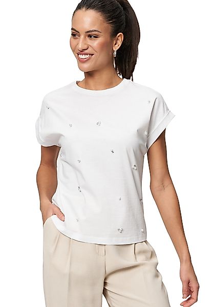 Zero Kurzarmshirt "zero Damen Oversized-Shirt mit Perlen", (1 tlg.), weiter günstig online kaufen