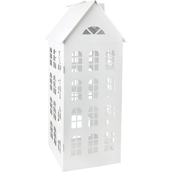 Metall-Laterne Haus Weiß 23,5 cm x 23 cm x 61 cm günstig online kaufen