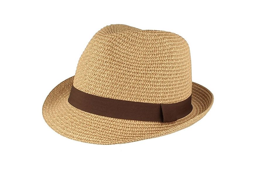 Breiter Strohhut knautschbarer Borten-Trilby günstig online kaufen