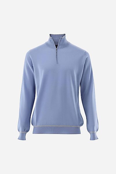 Troyer aus merzerisierter Merinowolle mit Farbdetail günstig online kaufen