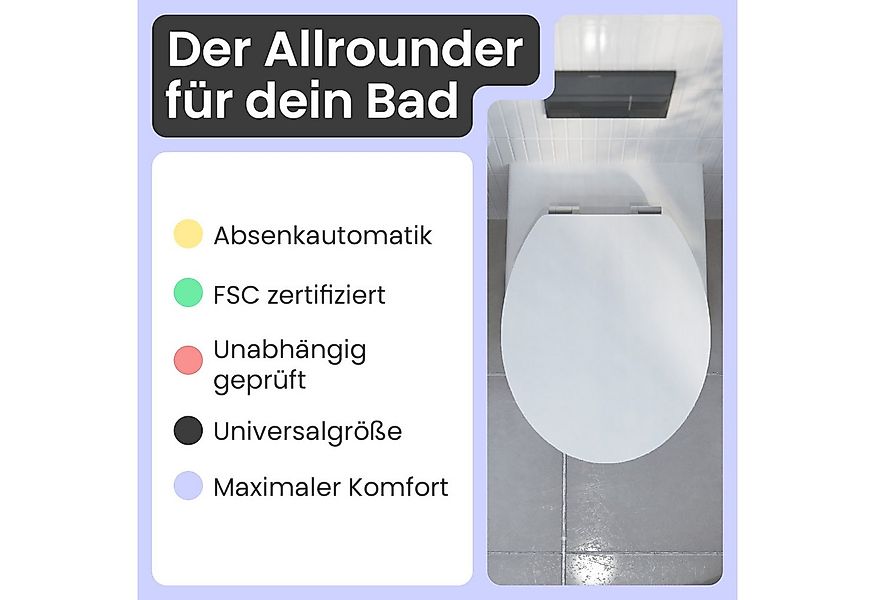 instmaier WC-Sitz Gaia Holz Toilettendeckel, Manhattan-Grau, mit doppelter günstig online kaufen