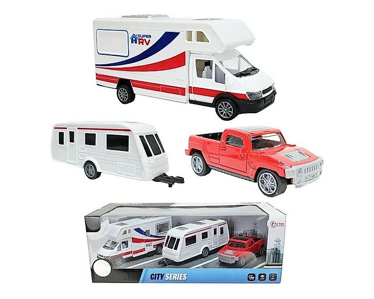 Toi-Toys Spielzeug-Auto Modellfahrzeug Set - Wohnmobil + Wohnwagen + Pick-U günstig online kaufen