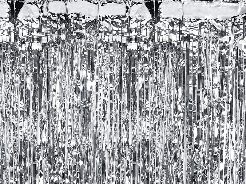 partydeco Dekorationsfolie, Lametta Vorhang 100x200cm Silber günstig online kaufen