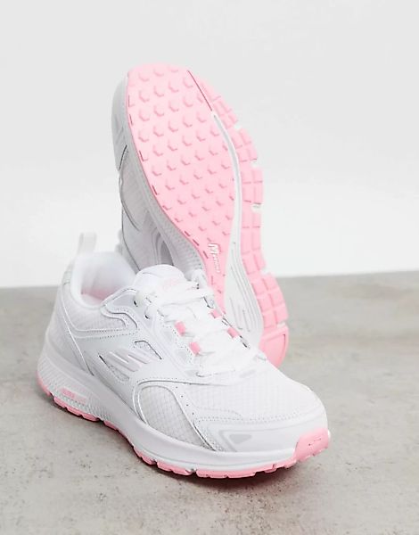 Skechers – Go Run Consistent – Sneaker in Weiß und Rosa günstig online kaufen