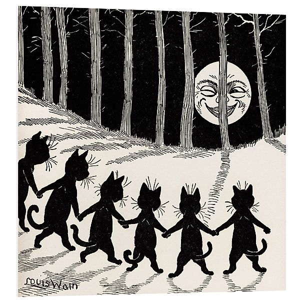 Posterlounge Wandbild Katzen bei Vollmond, Louis günstig online kaufen