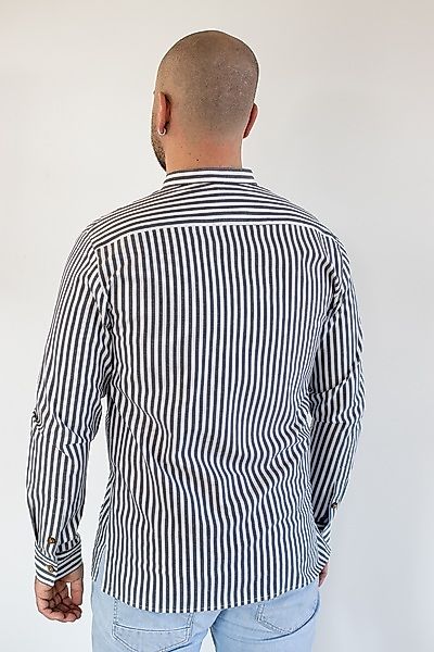Stehkragenhemd Streifen günstig online kaufen