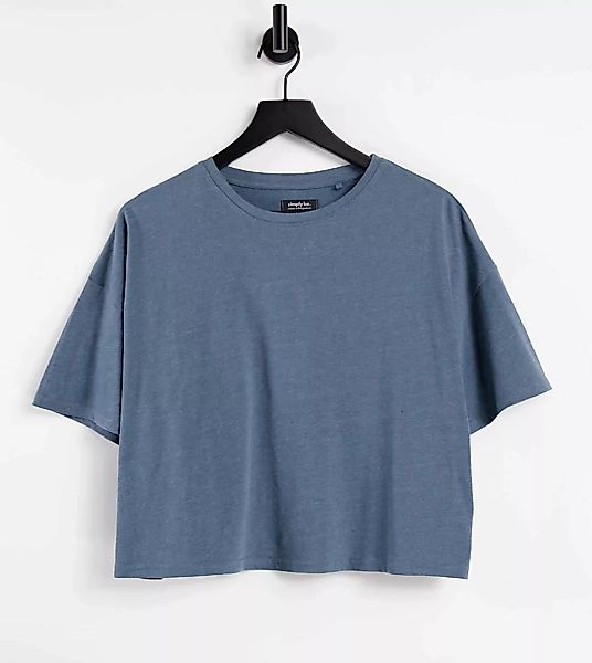 Simply Be – Kastiges, kurzes T-Shirt in Schiefergrau günstig online kaufen