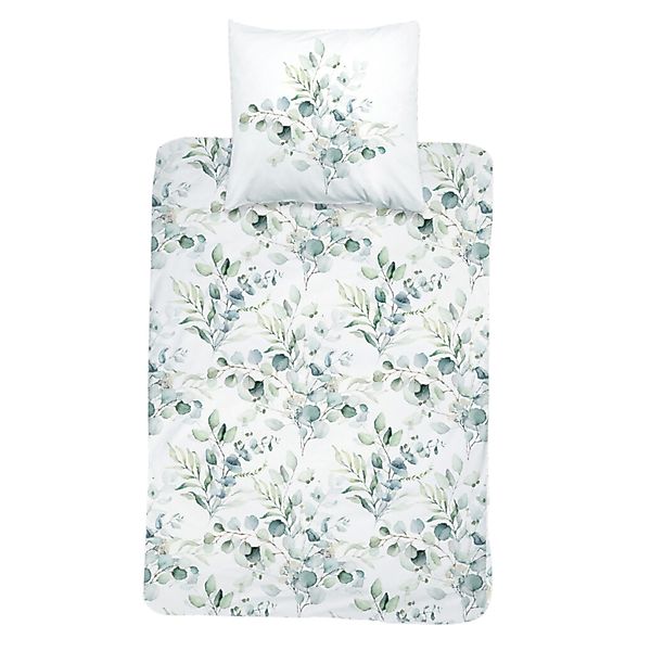 MTOnlinehandel Bettwäsche Eukalyptus, Blumen, Blätter, Zweige günstig online kaufen