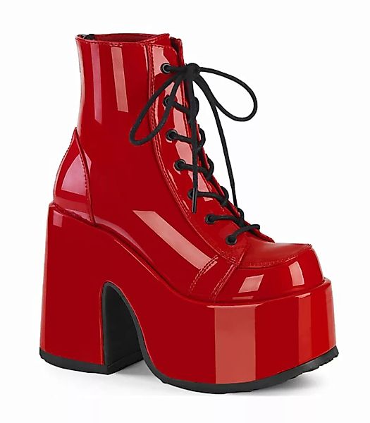 Gothic Stiefelette CAMEL-203 - Rot (Schuhgröße: EUR 37) günstig online kaufen