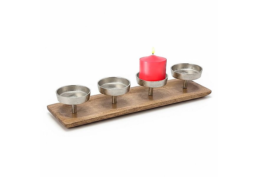 Spetebo Adventsleuchter Mango Advents Kerzenhalter für 4 Kerzen - 35 cm (In günstig online kaufen