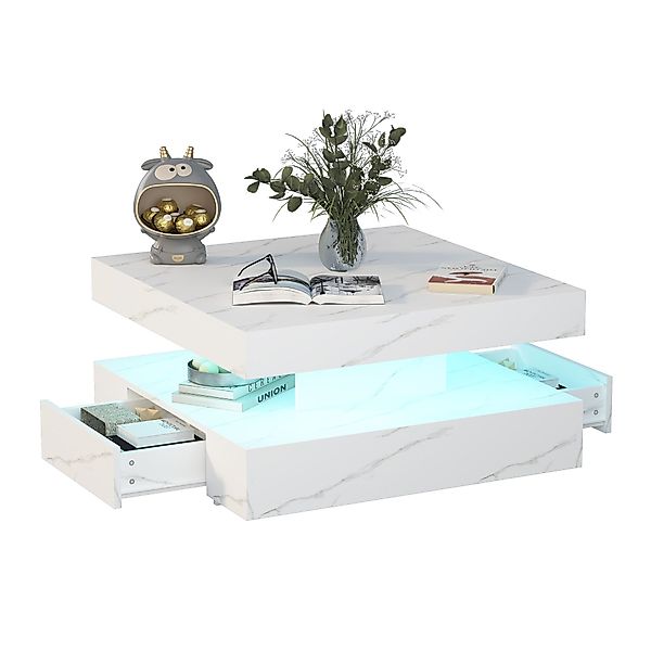 radelldar Couchtisch mit 2 Schubladen, LED&Fernsteuerung günstig online kaufen
