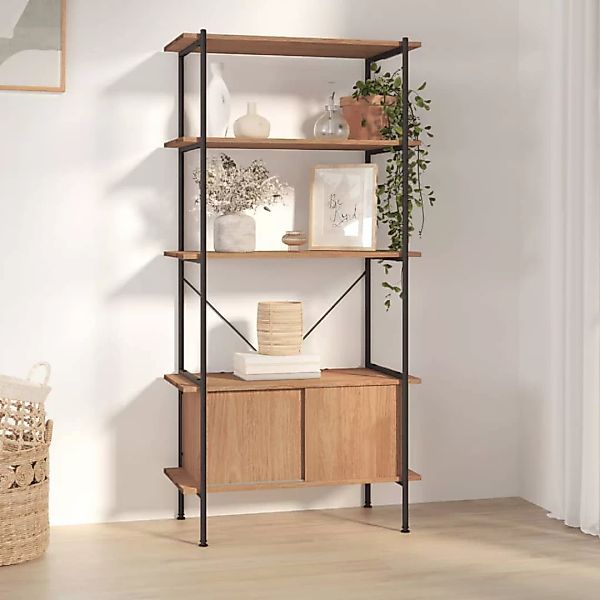 Vidaxl Regal Mit 5 Böden Und Schrank 80x40x163 Cm Stahl Holzwerkstoff günstig online kaufen