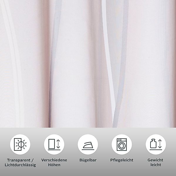 my home Gardine »Dimona«, (2 St.), 2er-Set, transparent, Voile, Polyester günstig online kaufen