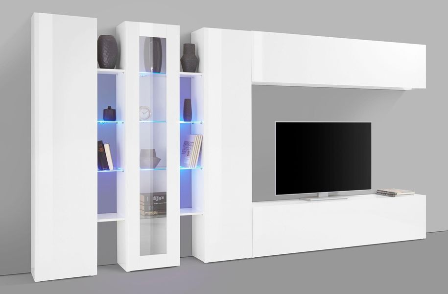 INOSIGN Wohnwand "Maruska" Set, 5 Stk. tlg. Front/ Korpus weiß Hochglanz günstig online kaufen