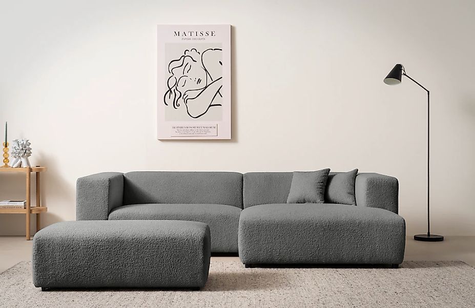 Home affaire Polsterecke "BAKELS, Ecksofa-Set mit Hocker, L-Form mit Schlaf günstig online kaufen