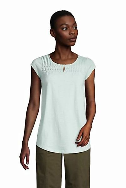 Shirt mit Biesen in Petite-Größe, Damen, Größe: M Petite, Grün, Polyacryl, günstig online kaufen