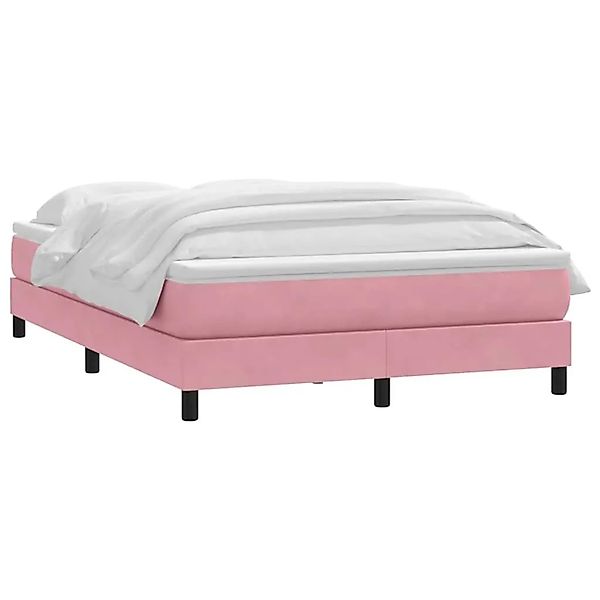 vidaXL Boxspringbett mit Matratze Rosa 160x210 cm Samt 3315932 günstig online kaufen