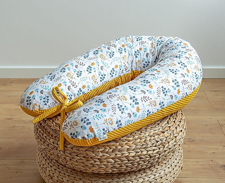 Loolay Stillkissen GELB Waffelpique Blumenwiese Seitenschläferkissen günstig online kaufen