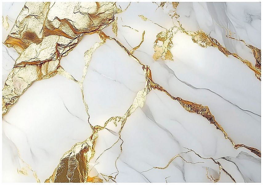 Wallarena Fototapete Marmor Gold Weiß Vlies Tapete Wohnzimmer Schlafzimmer günstig online kaufen