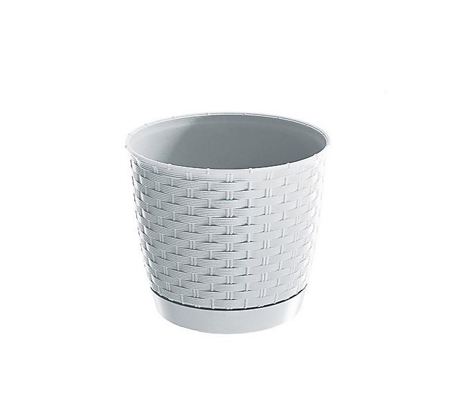 KAGM Blumentopf Übertopf Pflanztopt mit Untersetzer in Rattanoptik günstig online kaufen