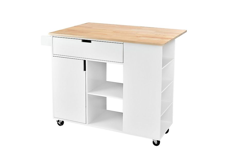 COSTWAY Küchenwagen, mit ausziehbarer Arbeitsfläche, Schublade & Gewürzrega günstig online kaufen