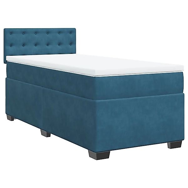 vidaXL Boxspringbett mit Matratze Blau 80x200 cm Samt 3288478 günstig online kaufen