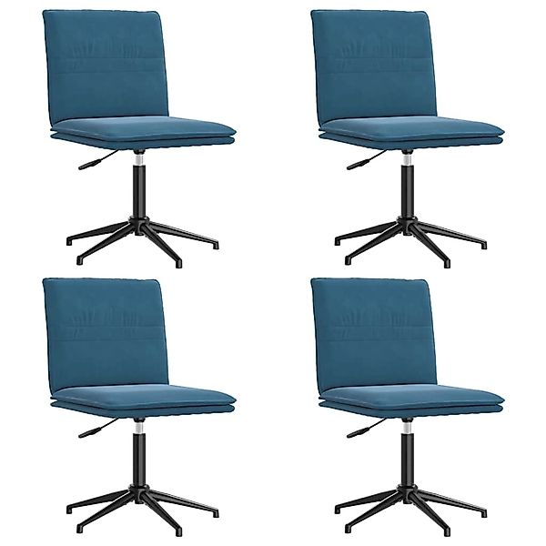 vidaXL Esszimmerstühle 4 Stk Blau Samt 3315647 günstig online kaufen