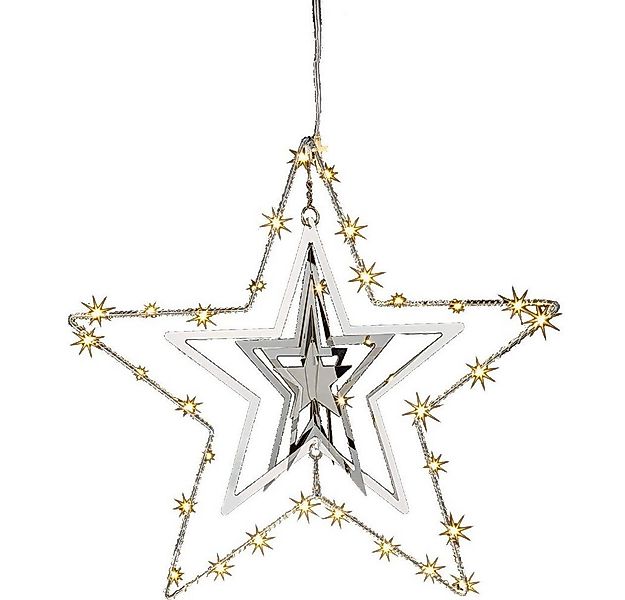 Seasonals Beleuchtetes Fensterbild 1062 3D Hänger Stern 30er warmweiß 3xAA günstig online kaufen