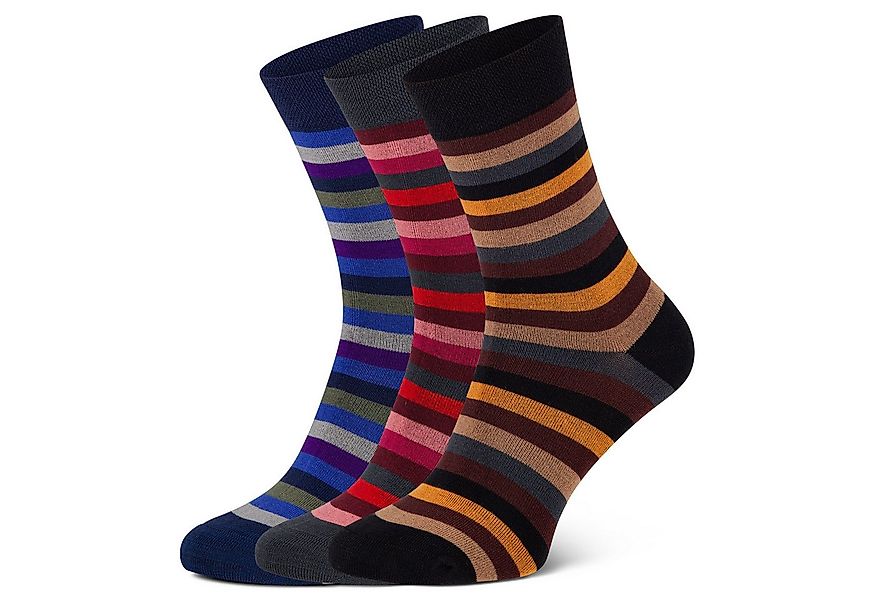 footart Basicsocken Bambus Viskose Socken bunte Ringel bamboo:line (3 Paar) günstig online kaufen