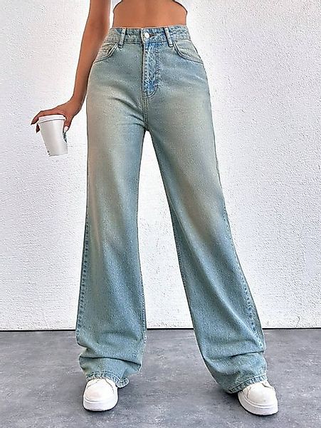 Roxlin 5-Pocket-Jeans High- Boyfriend-Jeans mit weitem Bein in heller Wasch günstig online kaufen