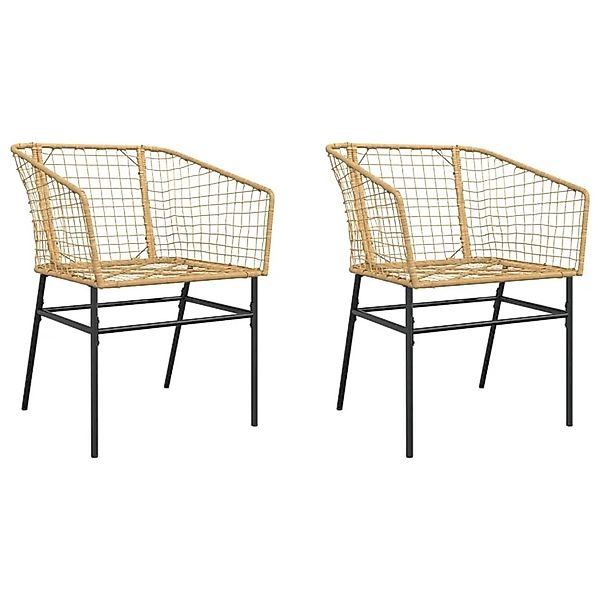 vidaXL Gartenstühle 2 Stk Braun Poly Rattan 369099 günstig online kaufen