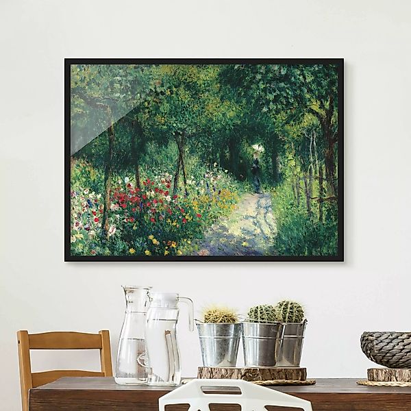 Bild mit Rahmen Kunstdruck - Querformat Auguste Renoir - Frauen im Garten günstig online kaufen
