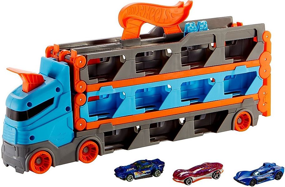 Hot Wheels Spielzeug-Transporter 2-in-1 Rennbahn-Transporter, mit drei Hot günstig online kaufen