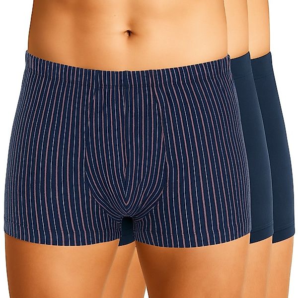 Schiesser 3-er Set Trunks Blau & Blau-Lila Gestreift günstig online kaufen