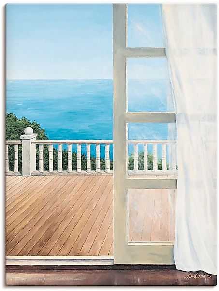 Artland Poster »Veranda mit Meerblick«, Fensterblick, (1 St.), auf Keilrahm günstig online kaufen