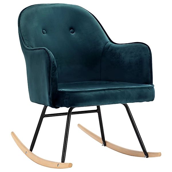vidaXL Schaukelstuhl Blau Samt Modell 1 günstig online kaufen