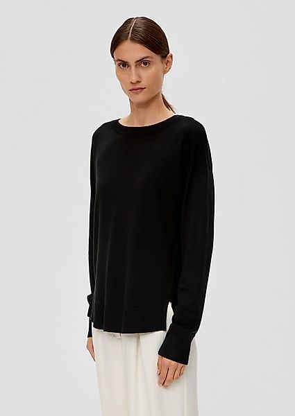 s.Oliver BLACK LABEL Longpullover mit Drop-Shoulder Look günstig online kaufen