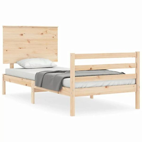 vidaXL Bett Massivholzbett mit Kopfteil 90x200 cm günstig online kaufen