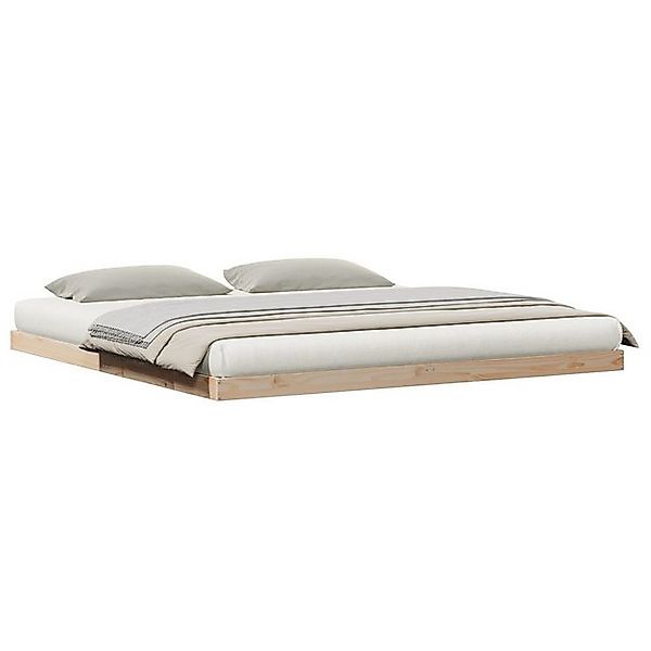 vidaXL Bett Bodenbett Weiß 200x210 cm Massivholz Kiefer (1-tlg) günstig online kaufen