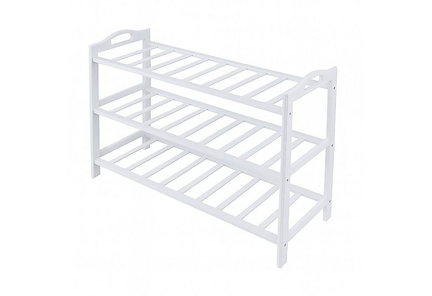 relaxdays Schuhregal aus Bambus, weiß günstig online kaufen