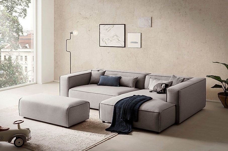 LeGer Home by Lena Gercke Ecksofa PIARA XXL, L-Form, Schlaffunktion, Cord, günstig online kaufen