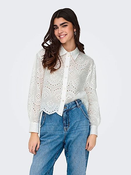 ONLY Blusenshirt lockeres Muschelsaum ONLVALAIS L/S SHIRT WVN NOOS günstig online kaufen