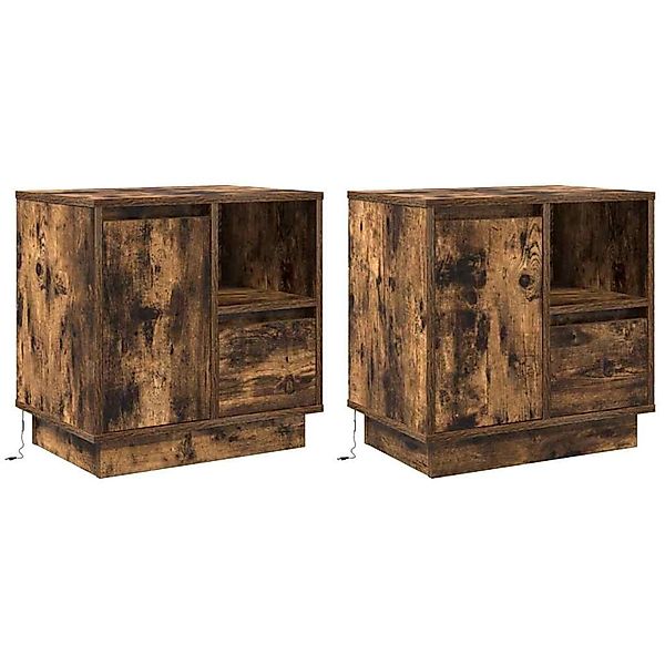 vidaXL Nachttisch 2 Stk Räuchereiche 50 x 34,5 x 50 cm Holzwerkstoff 869587 günstig online kaufen