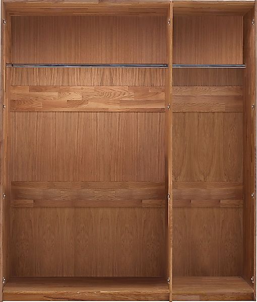 Home affaire Kleiderschrank "Chamara" aus massivem Eichenholz, in unterschi günstig online kaufen