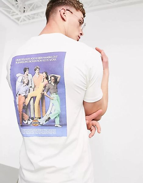 Dickies – Bigfork – T-Shirt mit Rückenprint in Ecru-Weiß günstig online kaufen